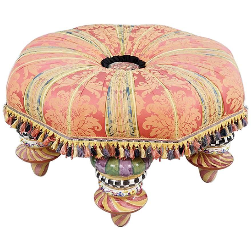 Eclectic Upholstered Tuffet Ottoman by Mackenzie Childs