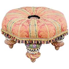 Retro Eclectic Upholstered Tuffet Ottoman by Mackenzie Childs