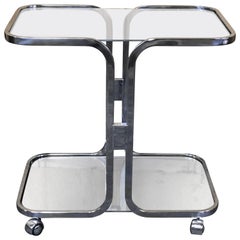 Milo Baughman Chrome Two-Tier Bar Cart