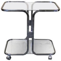 Milo Baughman Chrome Two-Tier Bar Cart 12