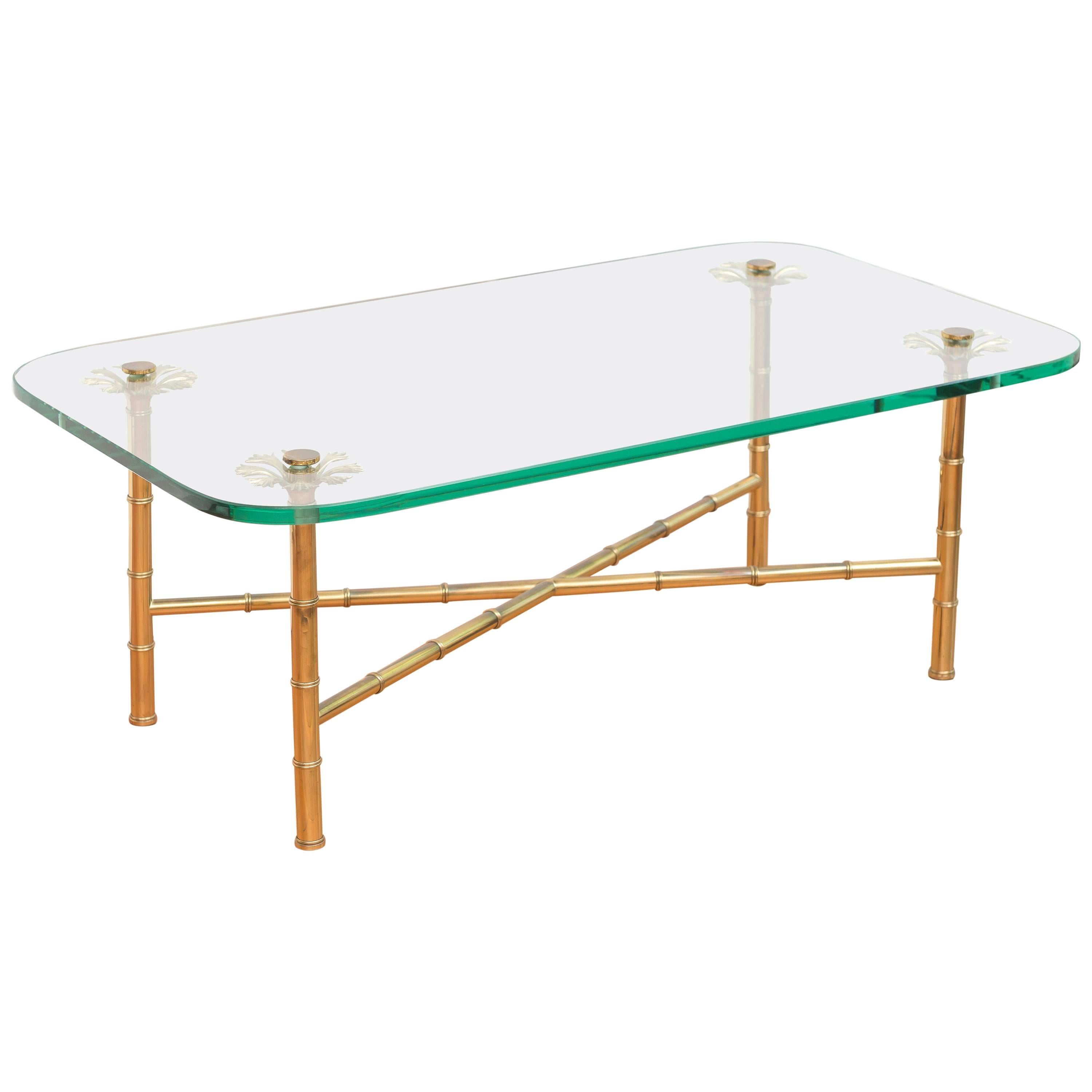 Italian Brass Cocktail Table For Sale