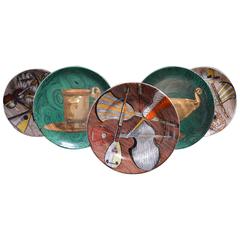 Vintage Set of Five Fornasetti Plates