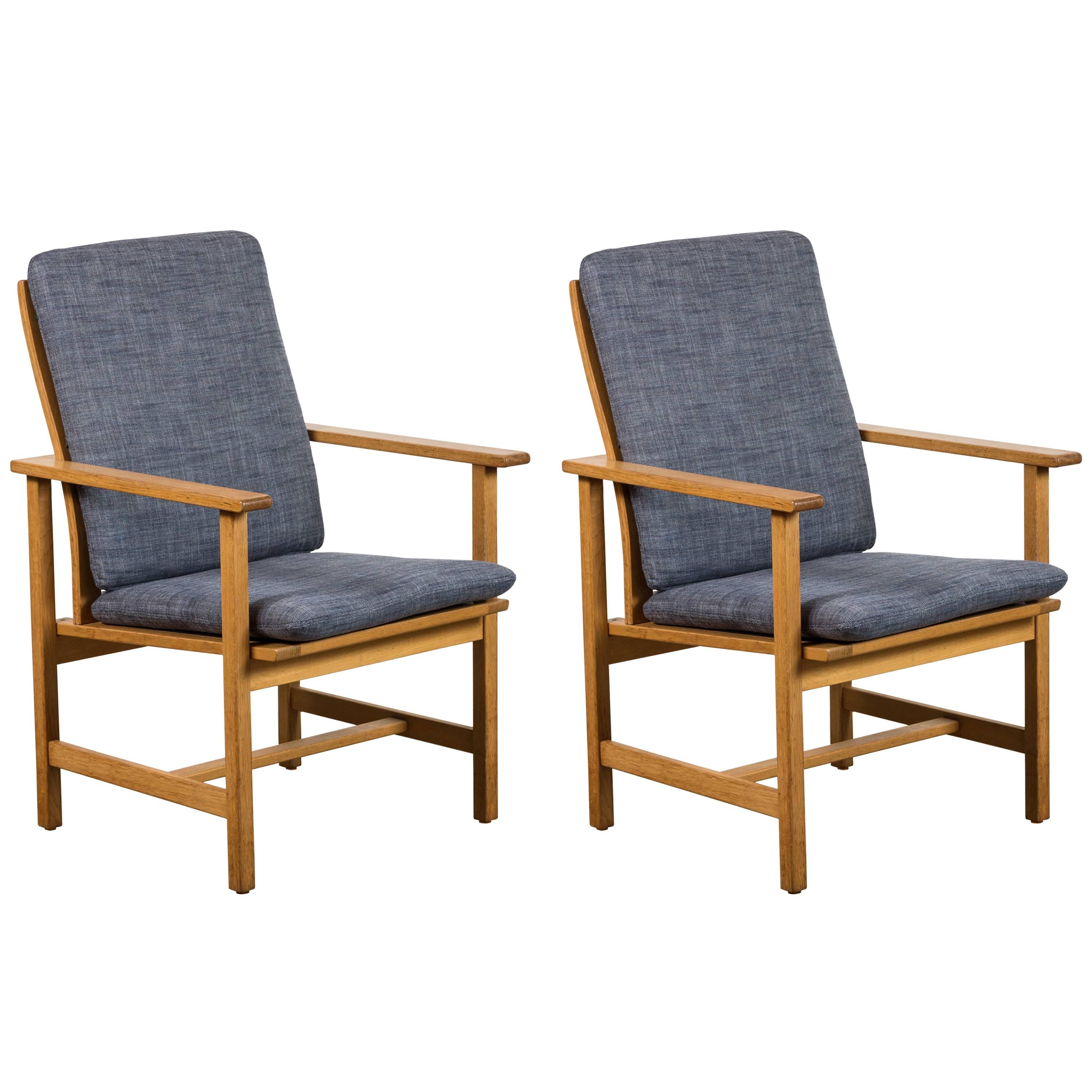 Single Danish Oak Lounge Chair by Børge Mogensen for Fredericia Stolefabrik
