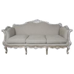 French Rococo Style Painted Sofa, circa 1930s