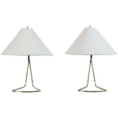 Pair of Austrian Brass Table Lamps by J.T Kalamar