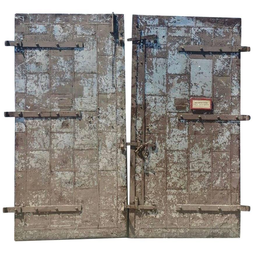 Turn of the Century Architectural Factory Tin Clad Fire Doors