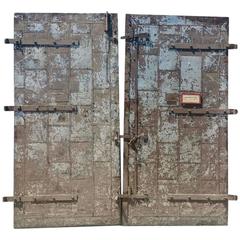 Turn of the Century Architectural Factory Tin Clad Fire Doors 10