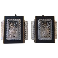 Pair of Austrian Mid-Century Crystal Pendant Chandeliers, Wienna, 1950s 6