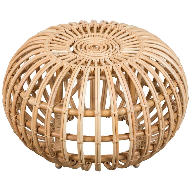 Large Rattan Ottoman by Franco Albini For Sale at 1stdibs