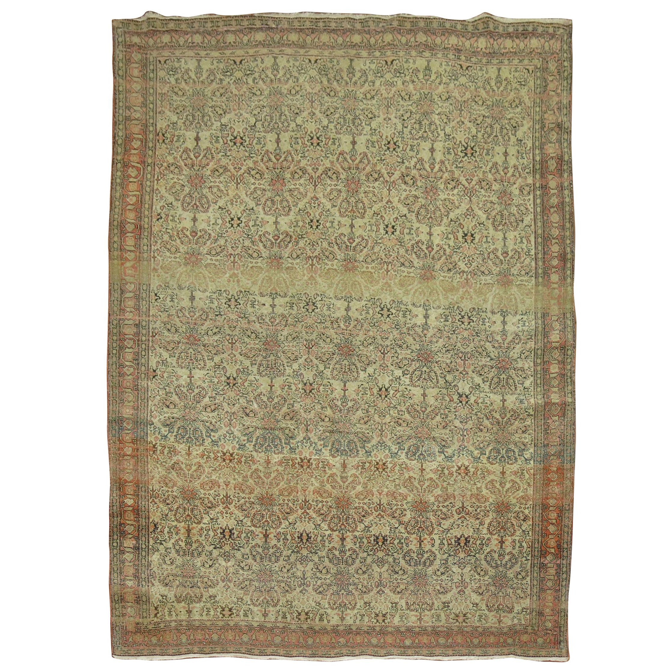 Late 19th Century Fine Persian Senneh Rug For Sale