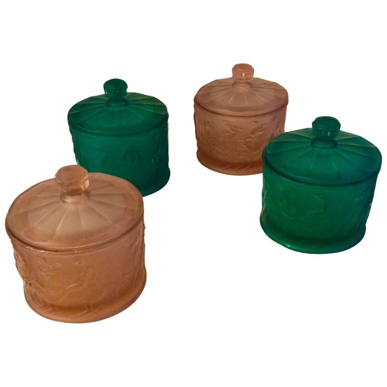 Pierre Cardin For Venini Murano Glass Paperweight Vintage Design Set Of Four Art Deco Murano Glass Cylinder Bo Venini 1930