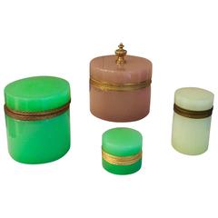 Vintage Set of Four Murano Cylinder Glass Boxes by Gino Cenedese, 1950