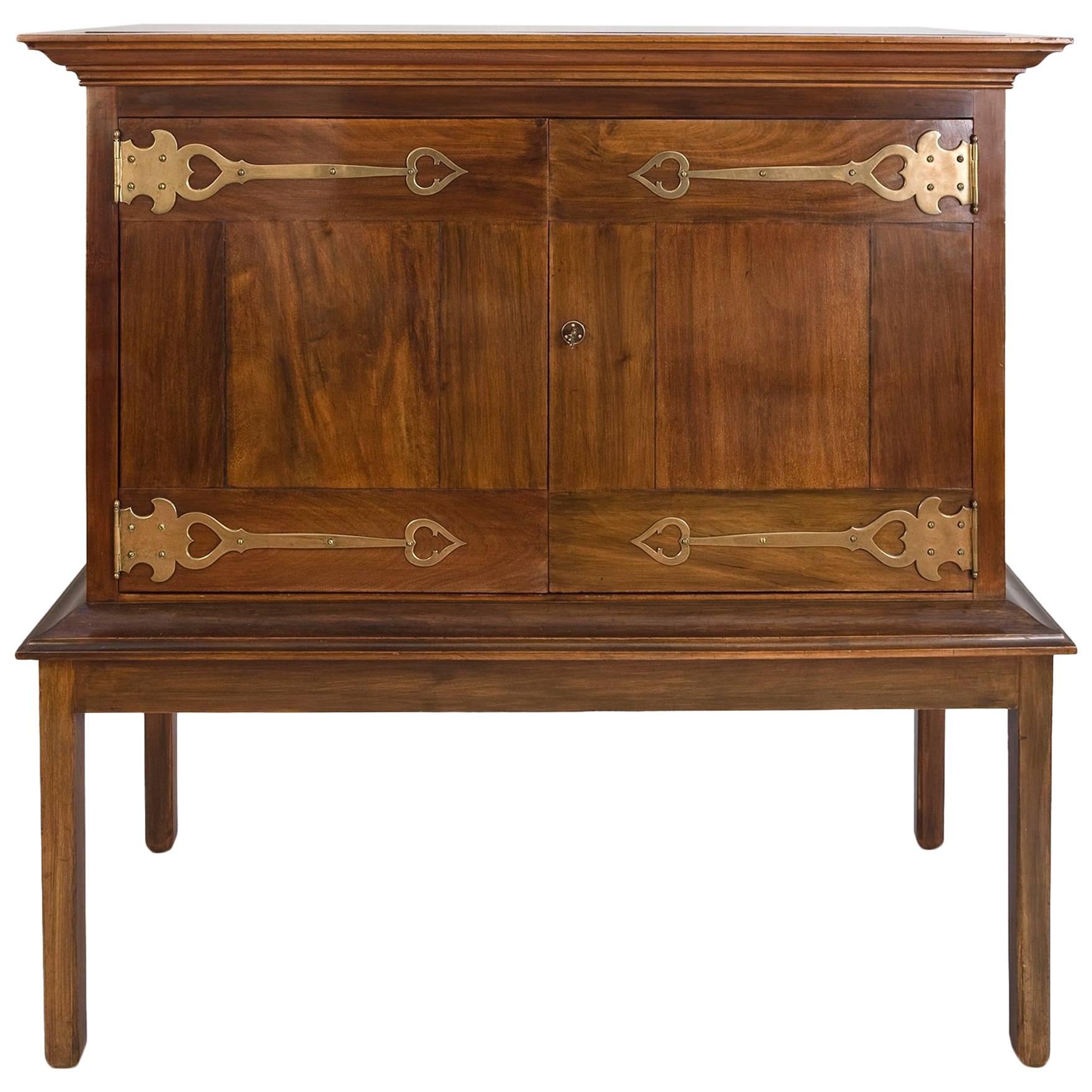 Rare English Arts and Crafts Art Nouveau Cabinet on Stand CFA Voysey circa 1910 For Sale