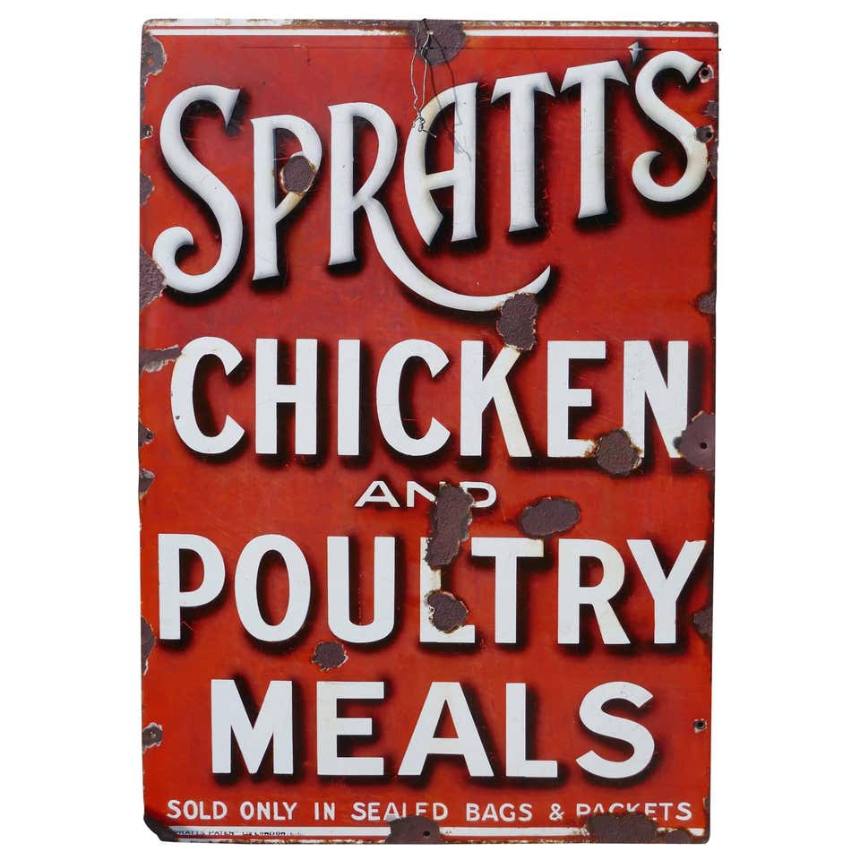 Original Spratt’s Enamel Sign at 1stDibs
