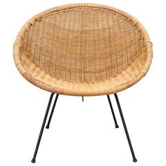 Scandinavian Modern Rattan Easy Chair