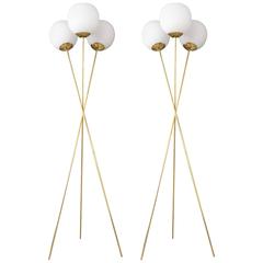 Pair of Italian Tripod Floor Lamps in the Style of Stilnovo 7