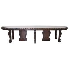 20' Long New York Belle Époque Extension Dining Table in Mahogany, ca. 1890 6