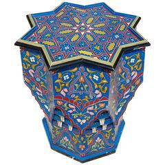 Marla All Painted Moroccan Star Table, Caving Thoughout