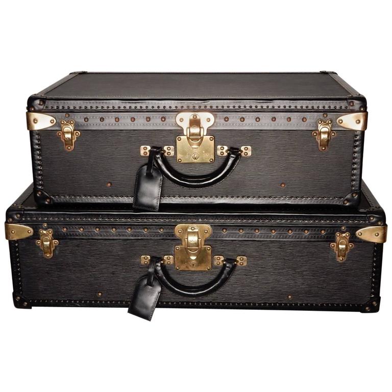 Special Edition Louis Vuitton Epi Black Leather Luggage For Sale at 1stDibs   louis vuitton leather suitcase, black leather trunk, louis vuitton  leather luggage set