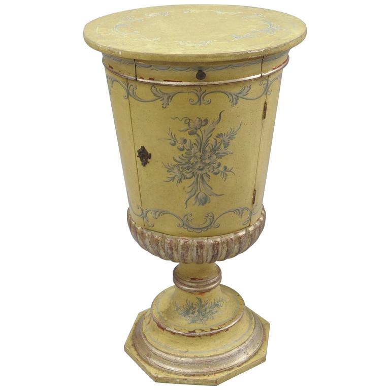 Italian Parcel Silver Gilt Round Urn Pedestal Stand Side