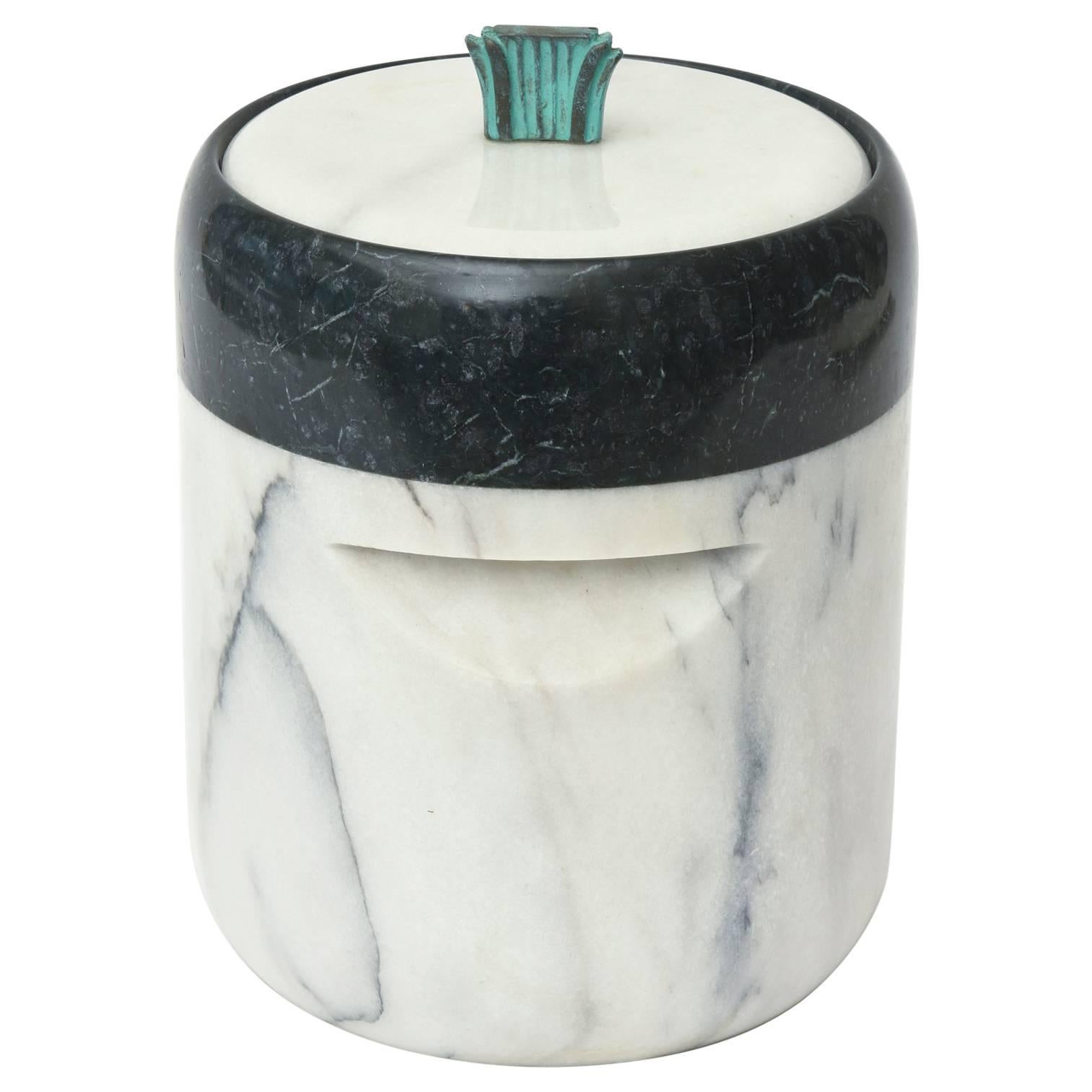  Mid-Century Georges Briard Marble and Bronze Ice Bucket