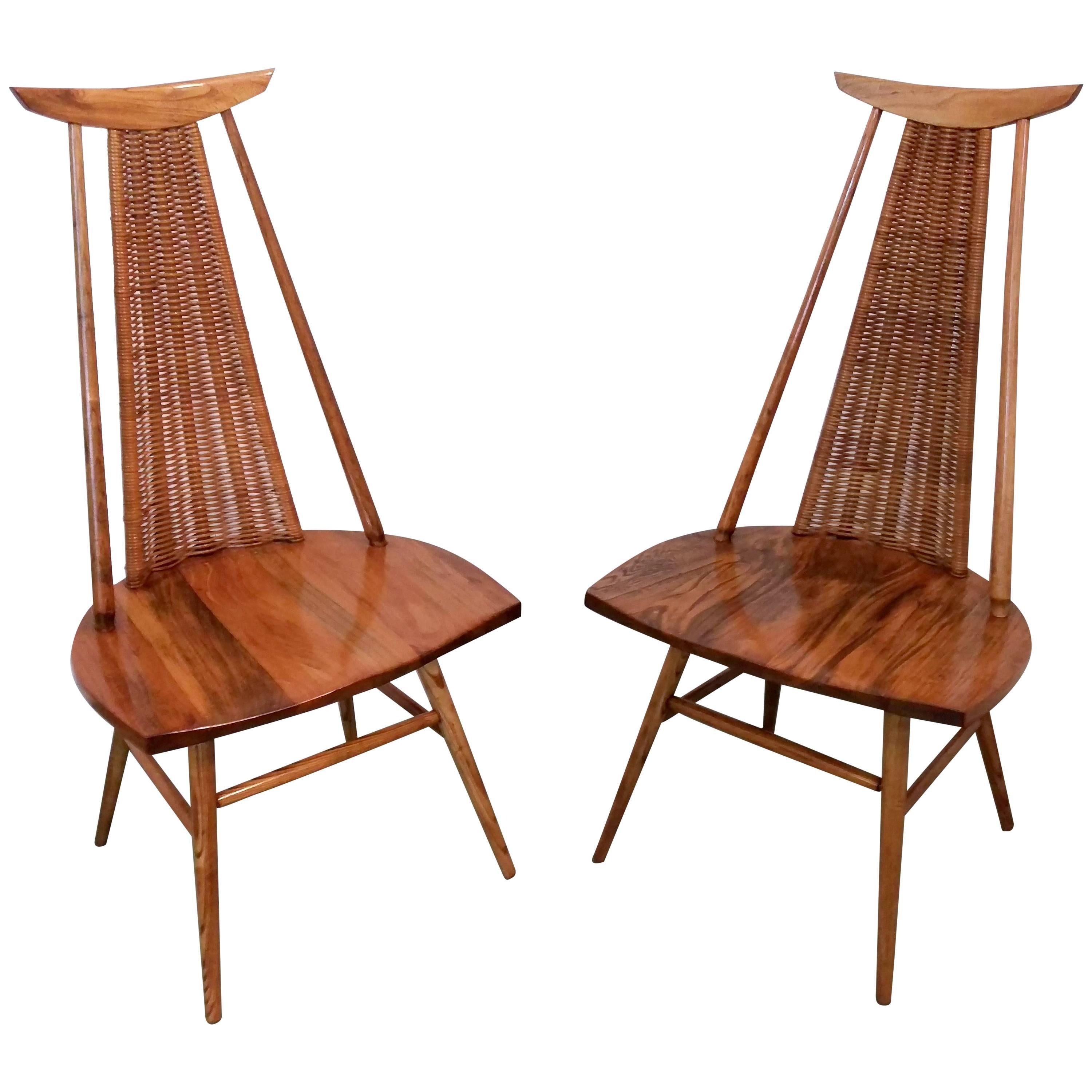 Rare Pair of Sculptural Easy Chairs by Ilmari Tapiovaara, Offered by La Porte For Sale