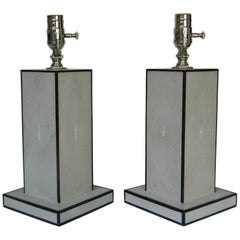 Pair of Grey Shagreen Lamps