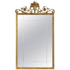 Carved Gold Giltwood and Gesso English Robert Adam Style Wall Mirror Rectangular