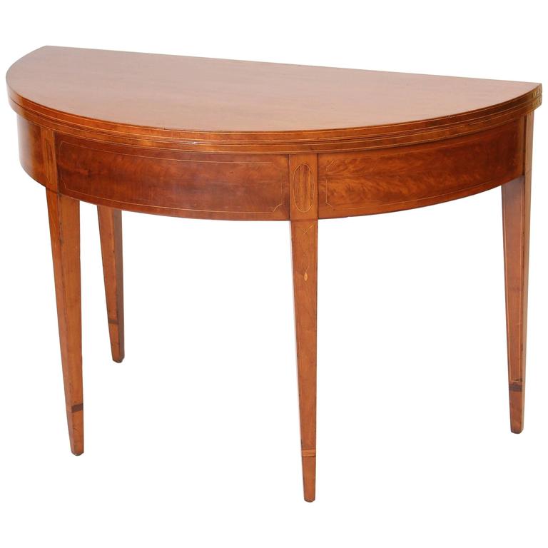Edwardian Demilune Games Table at 1stDibs