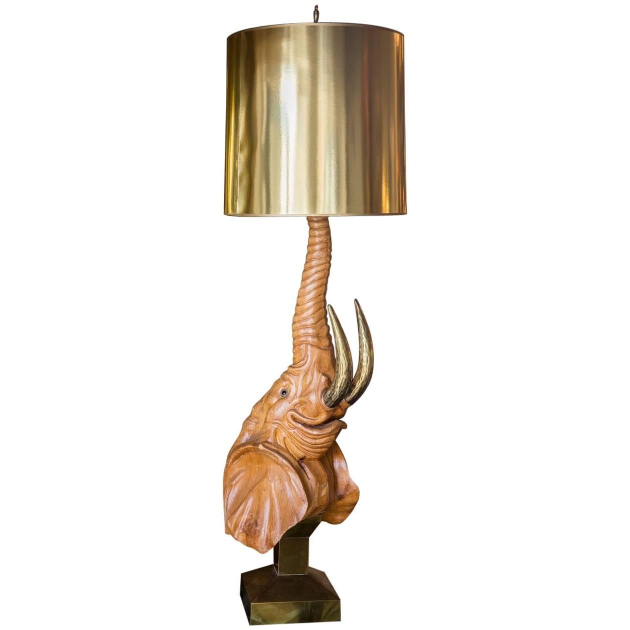 Large Elephant Lamp in the Manner of Gabriella Crespi For Sale