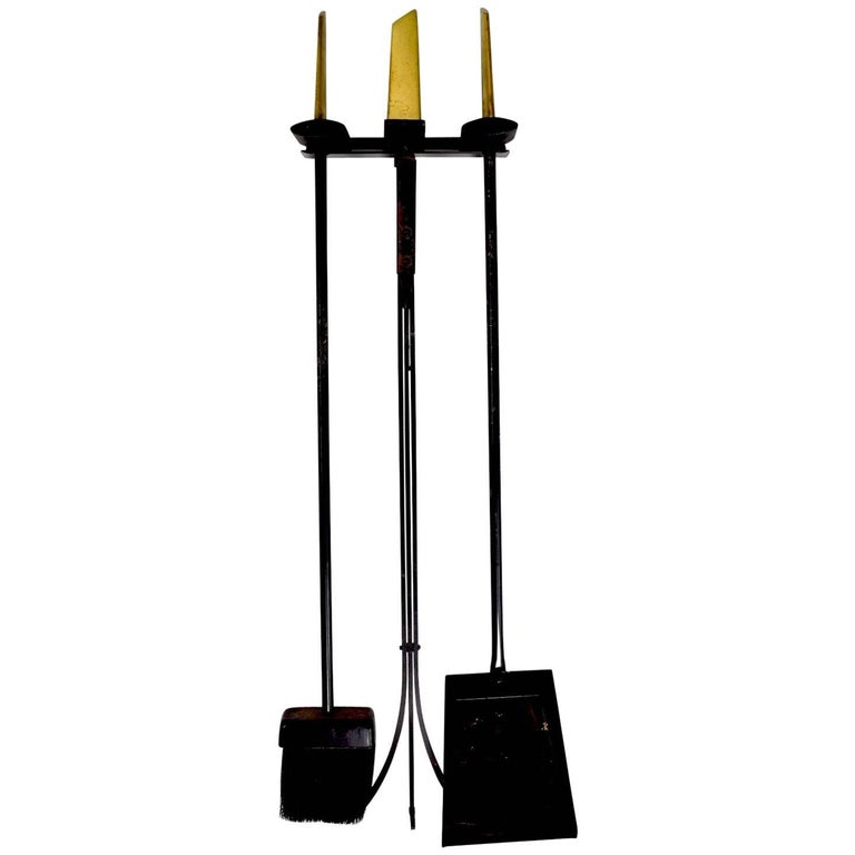 Deskey Wall Mount Fireplace Tool Set For Sale at 1stDibs | wall mounted fireplace  tools, fireplace tools wall mount, wall mounted fireplace tool set