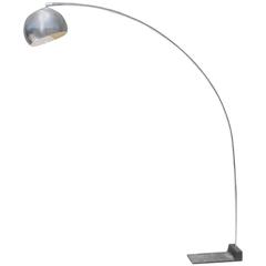 Mid-Century 1970s Chrome Italian Style Arc Floor Lamp 5