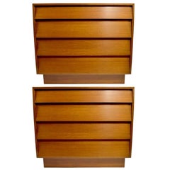 Pair of Bachelors Chests with Louvered Drawers after Florence Knoll