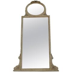 Louis XVI Style Painted Trumeau with Carved Roses above an Oval Medallion 10