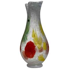 Large and Colorful Murano Pulegoso Vase by Avem with Multiple Pinwheels