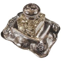 Antique American Art Nouveau Sterling Silver Inkstand by Barbour Silver Company