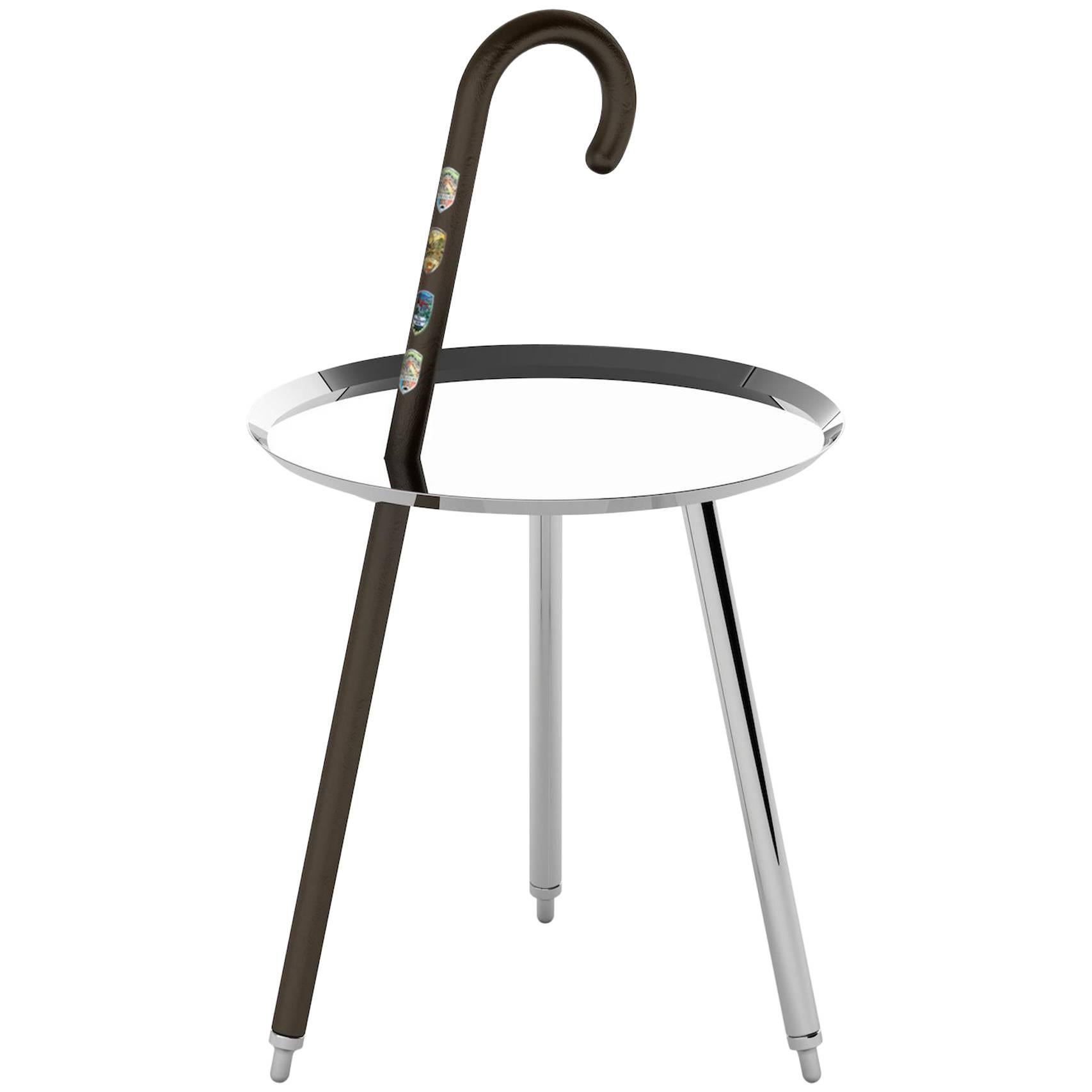 Moooi Urbanhike Side Table in Chrome and Walnut For Sale