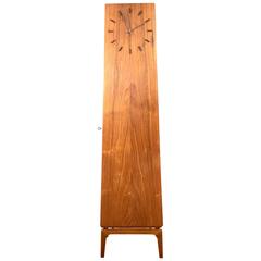 Danish Modern Teak Grandfather Clock Cabinet