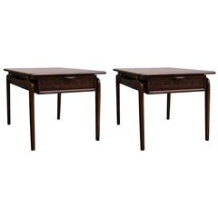 Pair of Lane Perception End Tables in Walnut