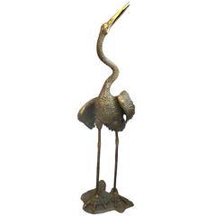 Monumental Contemporary Bronze Stork Sculpture Also Fitted as a Fountain 10