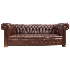 Brown Leather Vintage Leather Chesterfield