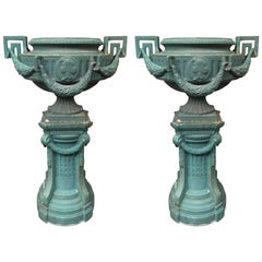 2 Important  Cast Iron Garden Vases, End of the 19th Century