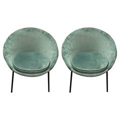 Beautiful Pair of Reupholstered Italian Armchairs, circa 1960 7