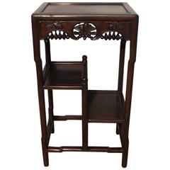 Chinese Qing Dynasty Rosewood Three-Tier Display Stand