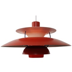 Poul Henningsen PH5 Pendant Light for Louis Poulsen Denmark, Red, Designed 1958