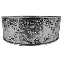 English Edwardian Sterling Silver Wine Bottle Coaster by William Comyns 9