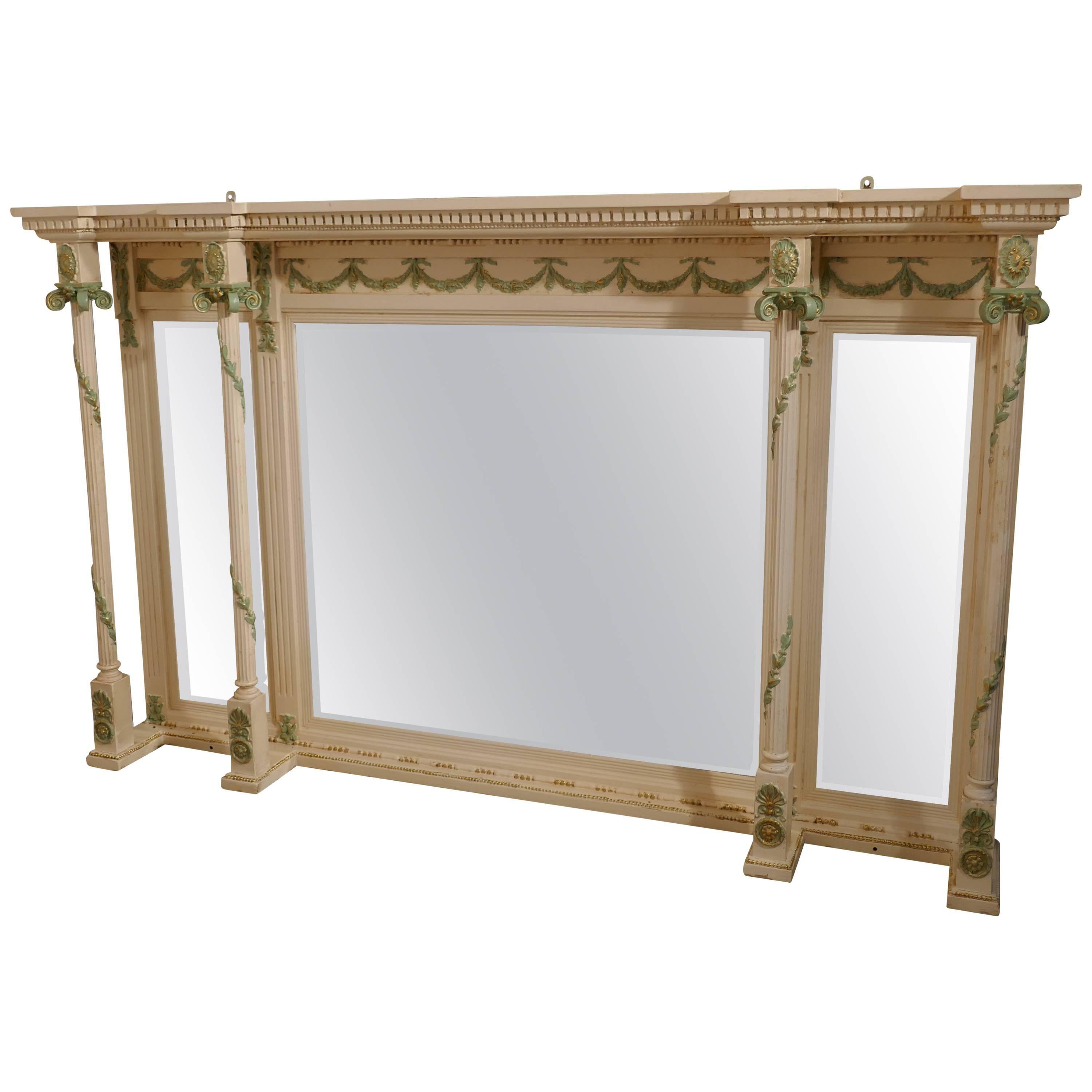 19th Century Painted Regency Style Overmantel