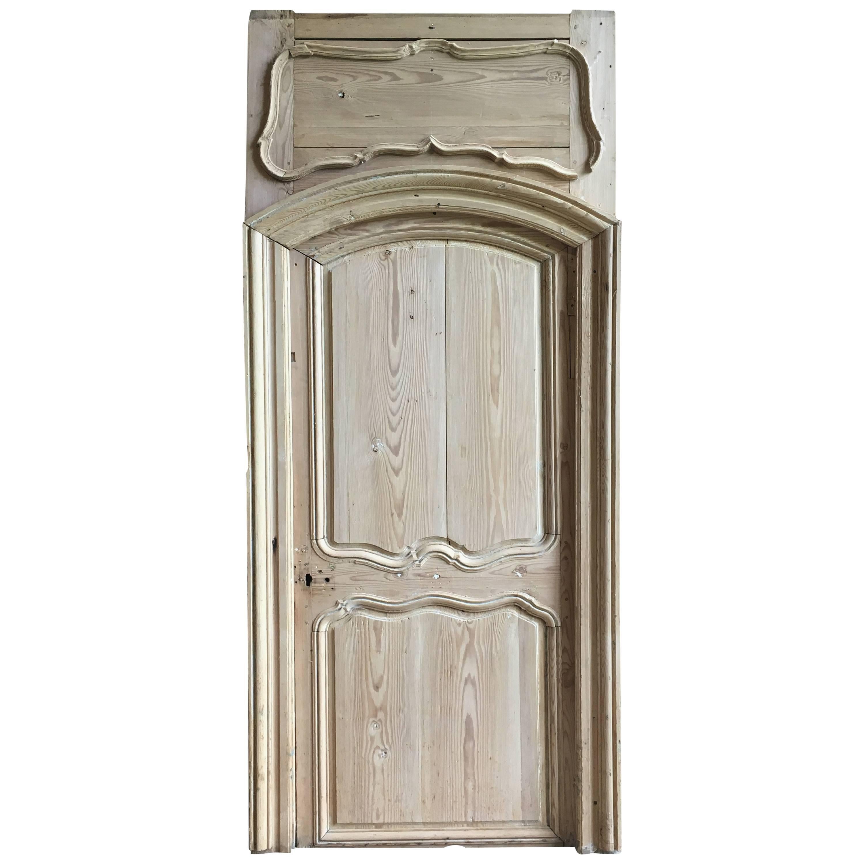 18th Century Louis XV Pine Door in Frame For Sale