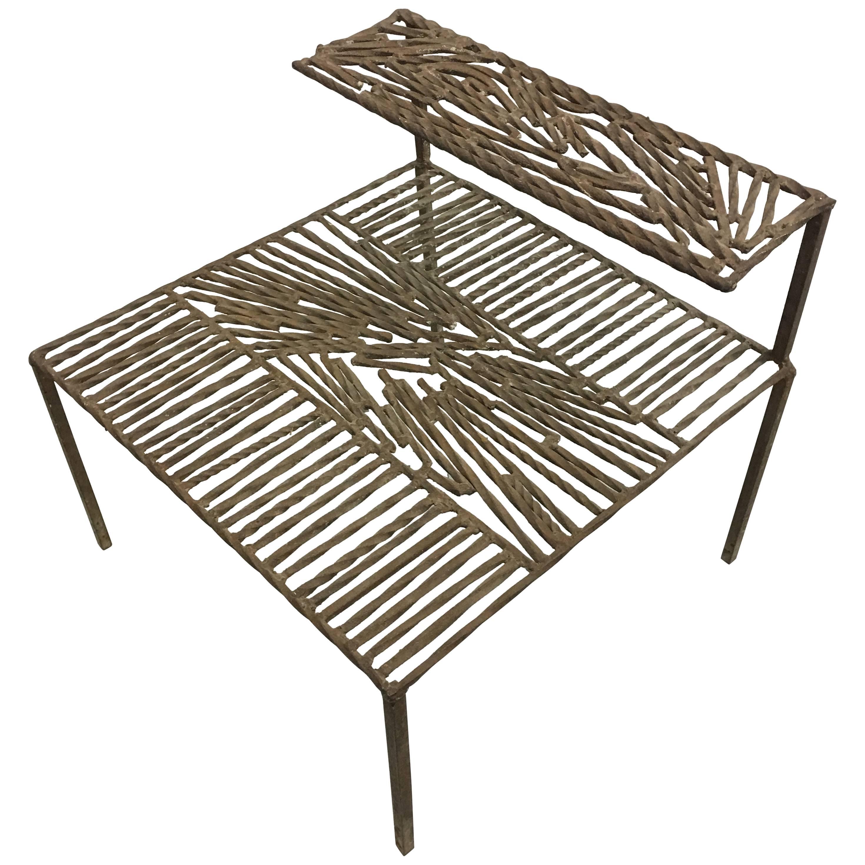 Italian 'Arte Povera' / Post-Minimalist Wrought Iron Sculpture or Side Table