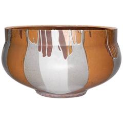 Monumental David Cressey Art Pottery Flame Glaze Planter Pot 2